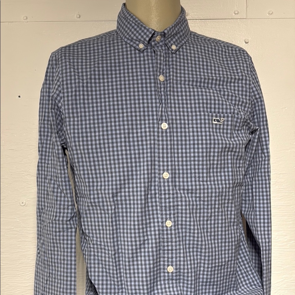 Men's Blue Checkered Shirt SMALL